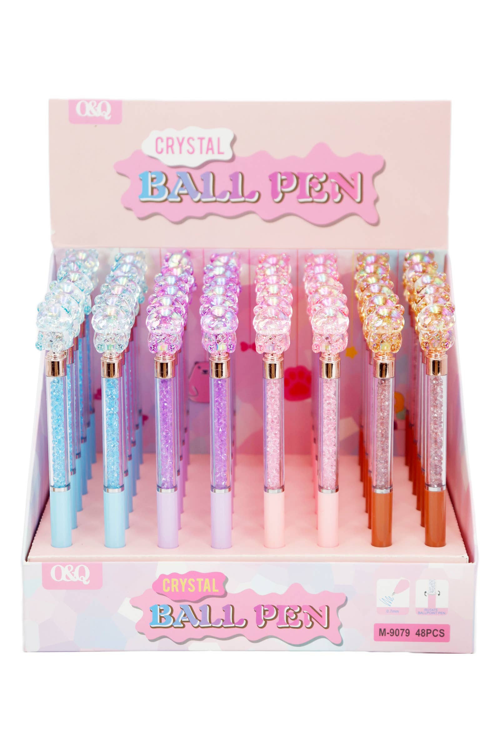 Cap Zone - Wholesale Pen - Panda Bear Iridescent Gemstone Beaded Pen - 48 pcs1