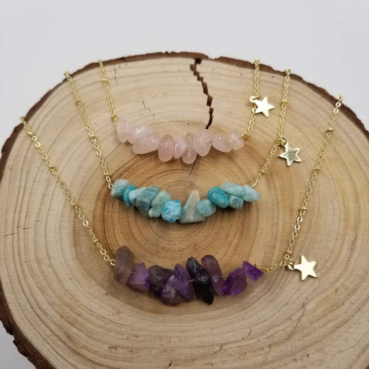 CHAKRA JEWELRY - Vente Colliers à pendentif - Collier avec pendentif en pierres naturelles Gravel2