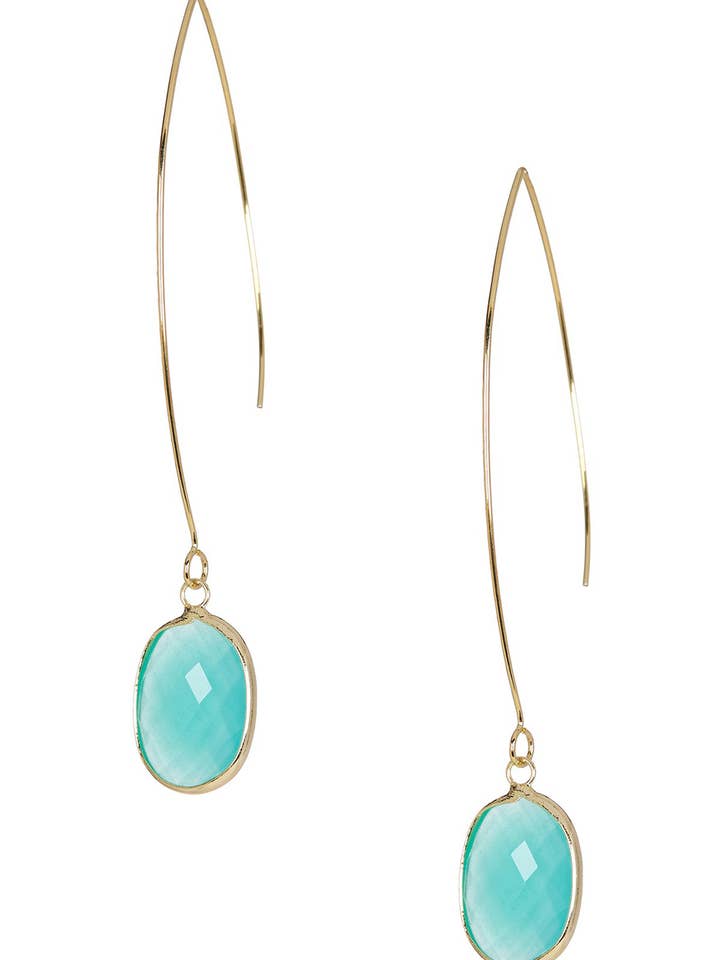 Amazonite Crystal Hoop Earrings - GF for wholesale by Zoey Simmons