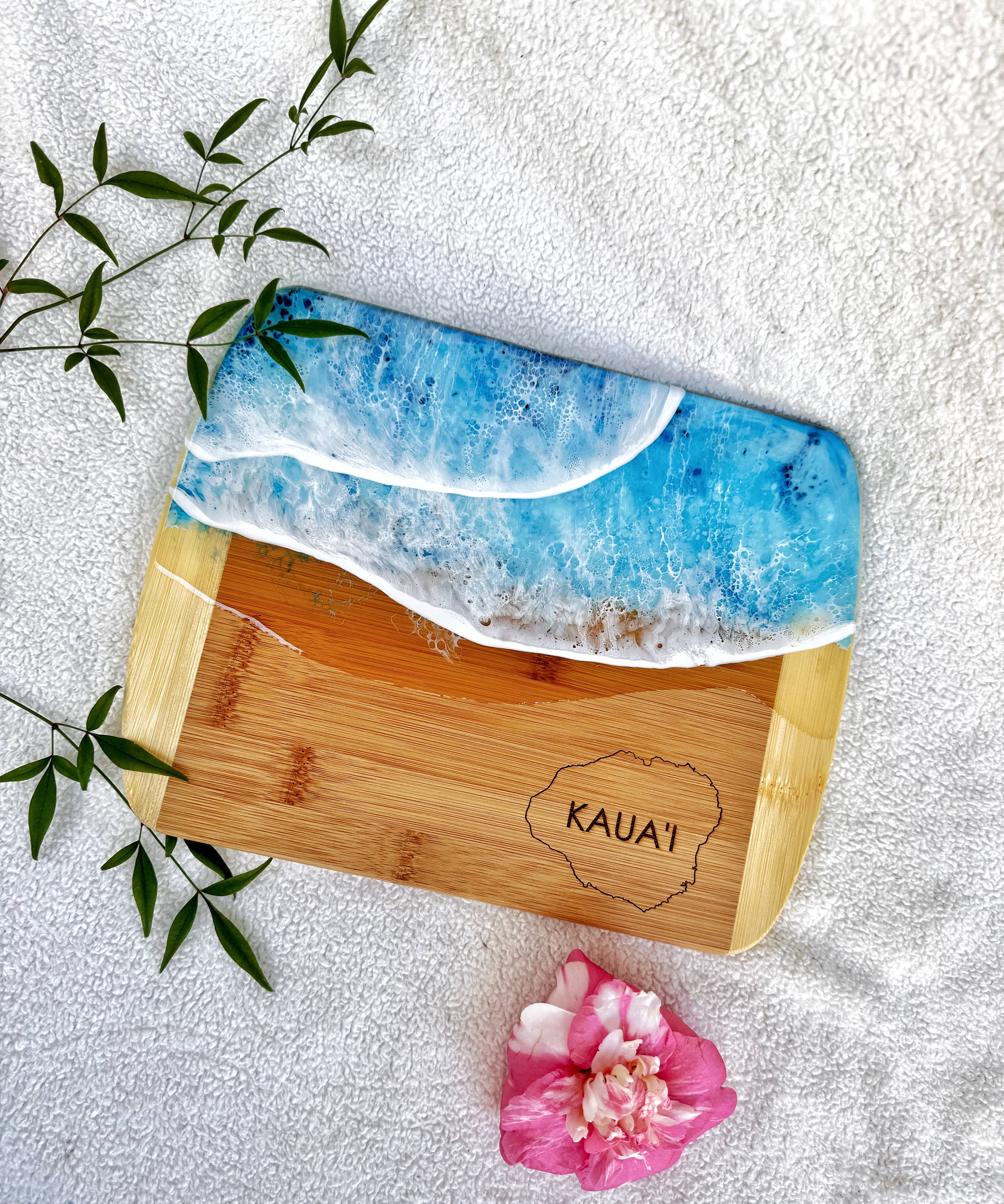 TBM Creations LLC - Vente Plateaux à fromage - NOUVEAU | Planche à charcuterie KAUAI Island Ocean | Planche à fromages4