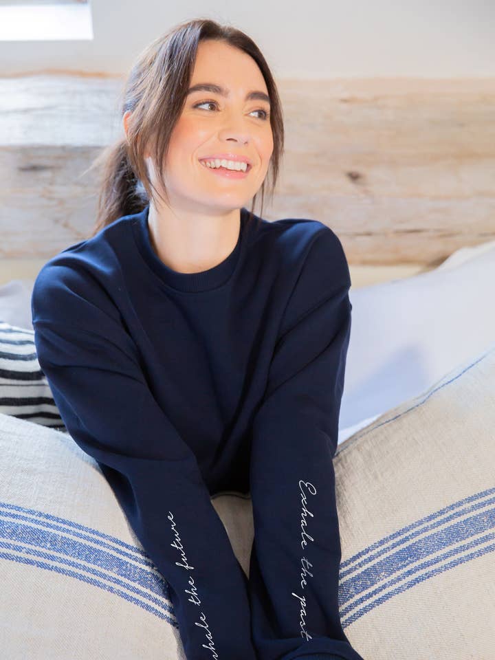 „Inhalere, Exhale“ Hyggelig Crewneck Heavy Sweater for engroshandel hos Om & Ah