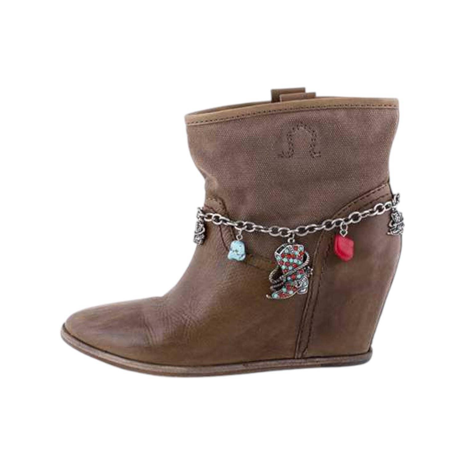 Rope & Spurs - Wholesale Charm/Dangle Bracelet - Paved Stone Boot Charm1