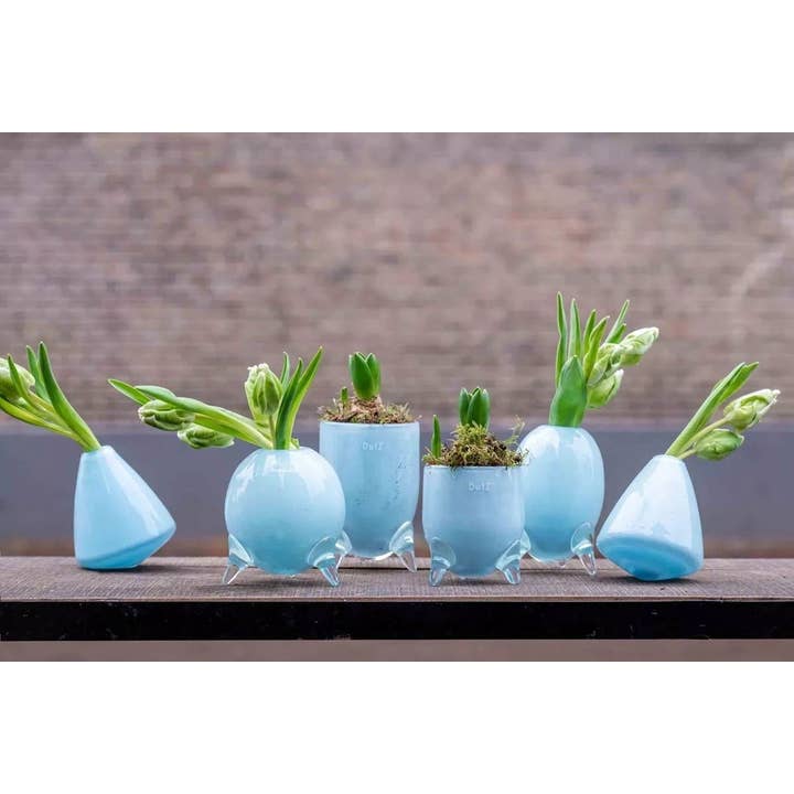 EVITA Mouthblown Glass Vases with Feet - Set of 4pcs - in Multiple Colours for wholesale by DutZ Collection @ Lowlands Design