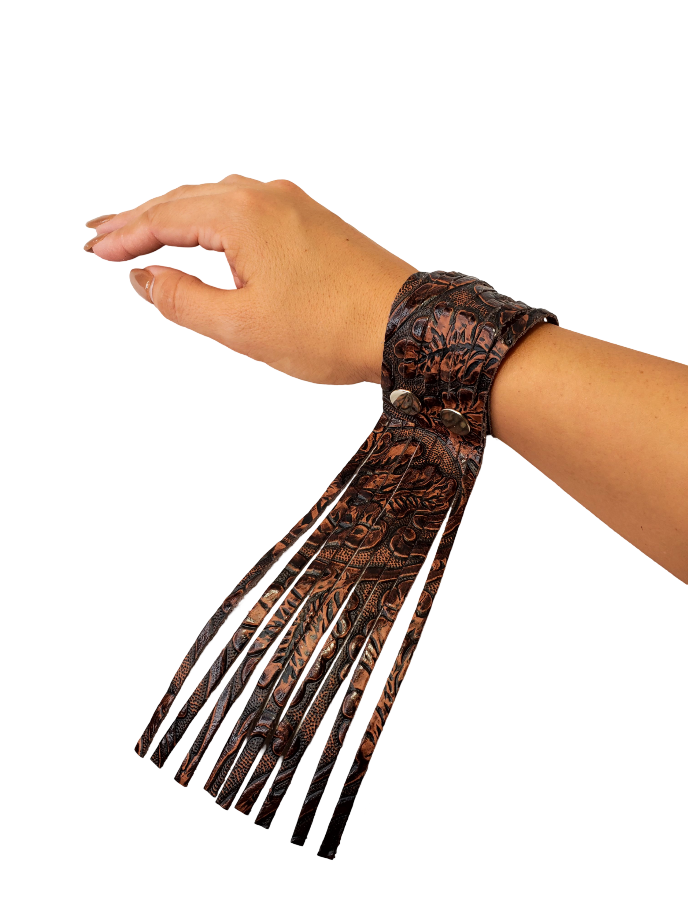 Charlie Leather – wholesale Cuff bracelet – Phoenix Wide Fringe with Fringe Leather Cuff7