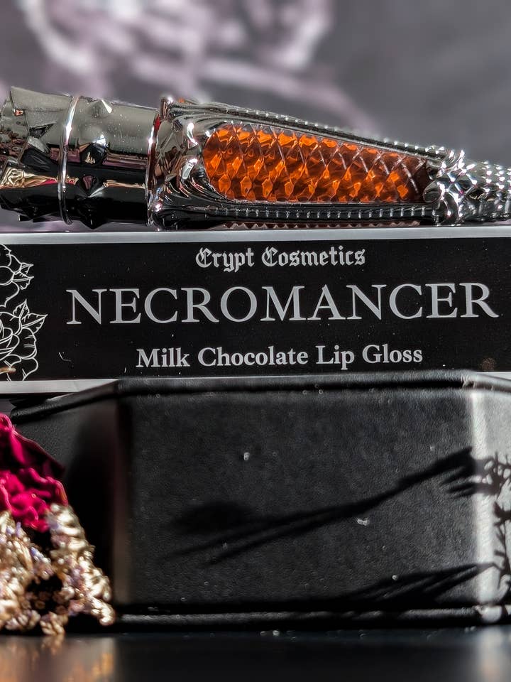 NECROMANCER (Silver) - Dark brown milk chocolate lip gloss for wholesale by Crypt Cosmetics