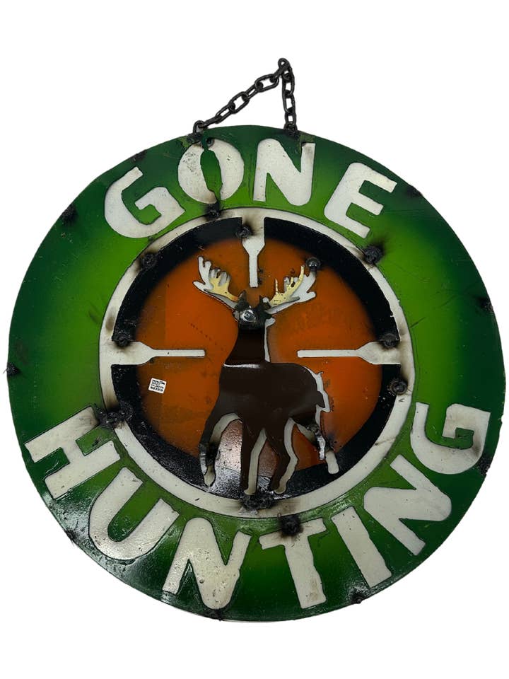 Gone Hunting Wall Sign for wholesale by Creative Decor Sourcing LLC