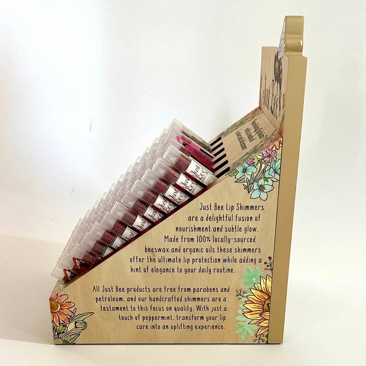 Just Bee - Wholesale Retailer Display - Beauty & Wellness - Lip Shimmer - Large Shimmer Display - Filled3