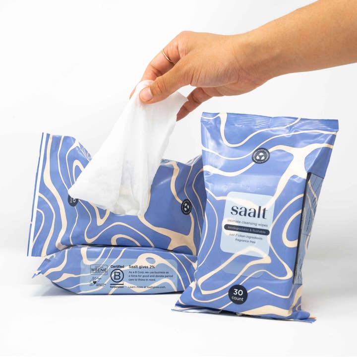 Saalt Intimate Cleansing Wipes for wholesale by Saalt