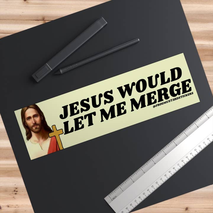 Frog Mustard Stickers - Wholesale Sticker - Jesus would let me merge