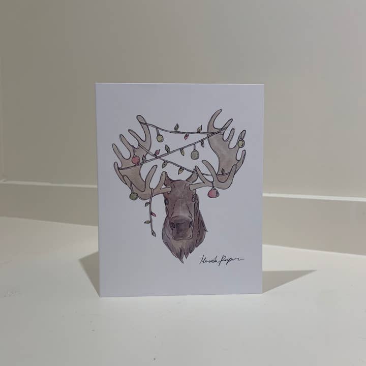 Red Fox Design Studio - Venta al por mayor Tarjetas de Navidad - Tarjeta de Navidad de Diseño de Alce