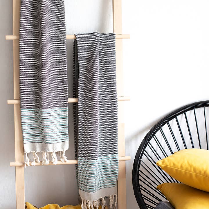 Cobertores tecidos à mão 100% algodão turco (conjunto de 2) por atacado de MIKE & Co. NEW YORK