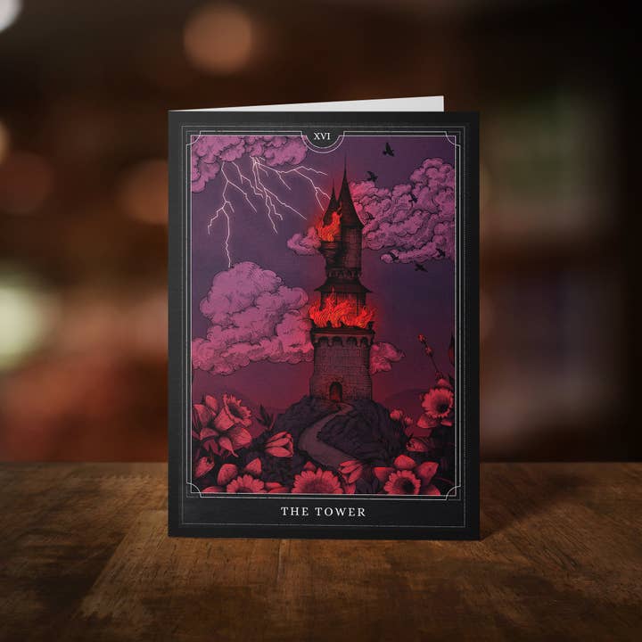 Print is Dead – wholesale Everyday greeting card – The Tower Tarot - Greeting Card1