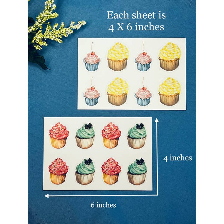 Emilia Rose Artwork LLC - Wholesale Sticker - Cupcake Sticker Sheets3