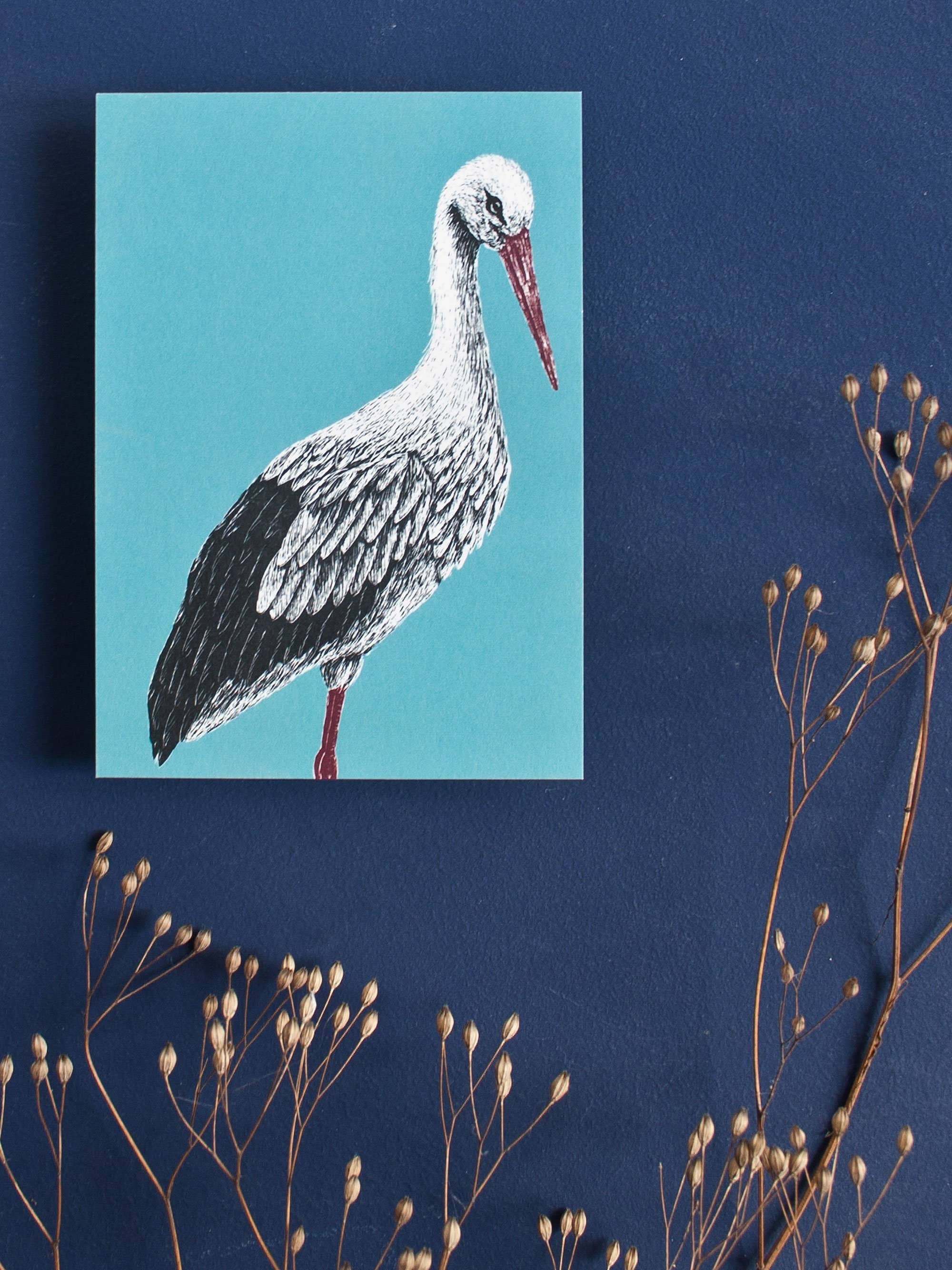 Katja Rub - Wholesale Postcard - Postcard Stork, Animal Illustration2