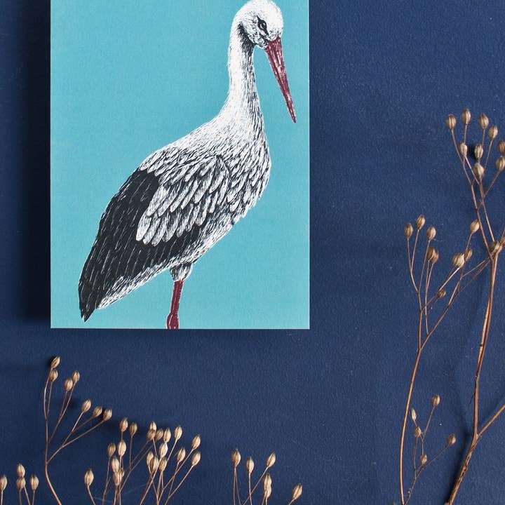 Katja Rub - Wholesale Postcard - Postcard Stork, Animal Illustration2