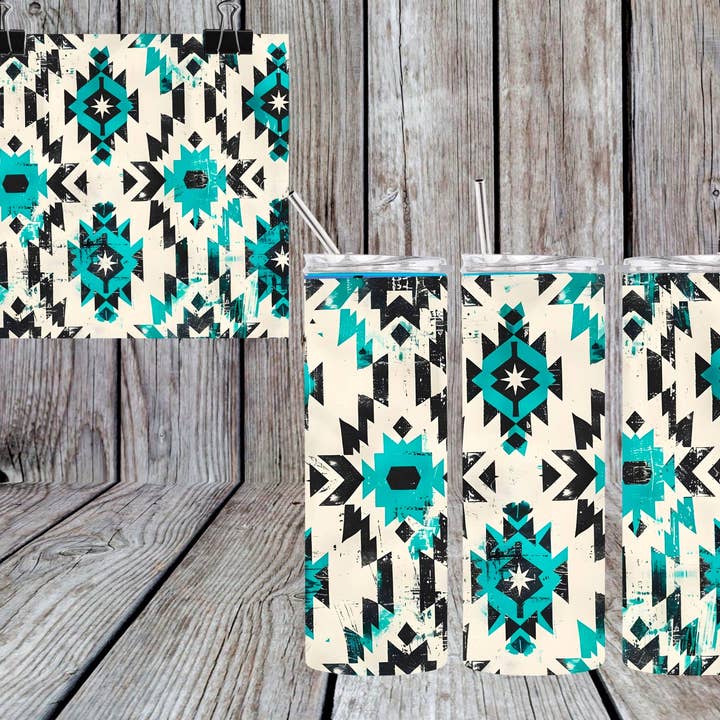 AZTEC BLÅGRØN TUMBLER for engroshandel hos Mama’s Grit and Grace