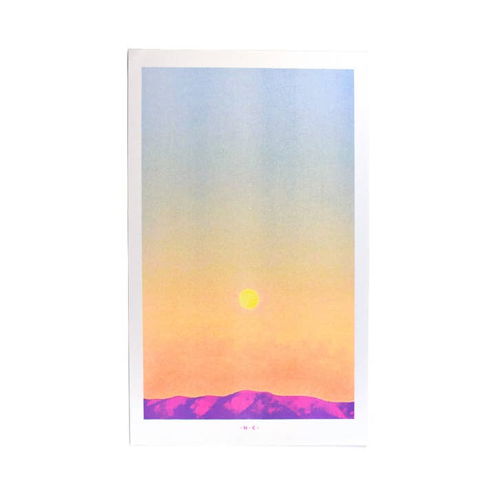 Sandia Moonrise - Risograph Art Print for wholesale by Next Chapter Studio