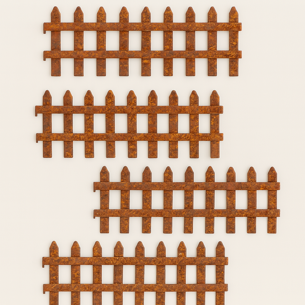 Factory Direct Craft - Wholesale Knipsels - Mini metalen hekwerk - Kies wit of roestig tin3