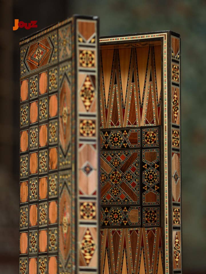 Large Wooden Backgammon and Chess Set - Handmade 2-in-1 Game Board with All Pieces - Premium Wooden Chessboard - Family Gift- high quality for wholesale by JOUZ