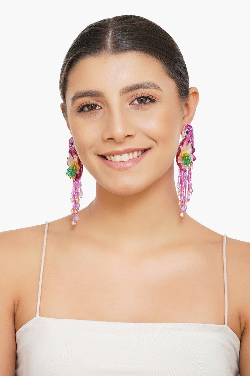 America & Beyond – wholesale Dangle earrings – Pink Chirp Earrings1