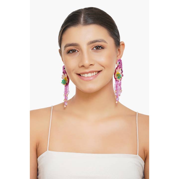 America & Beyond - Vendita all'ingrosso Orecchini pendenti - Orecchini Rosa Chirp1