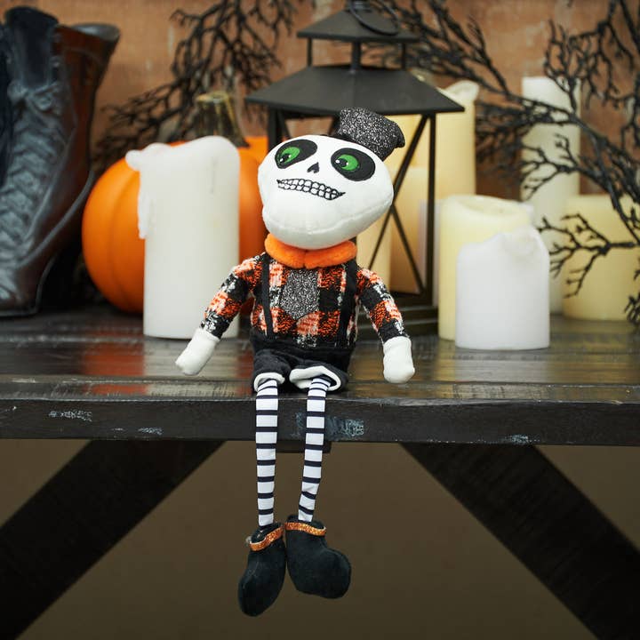 C&F Home - Vente Figurine décorative - Figurine d'Halloween avec jambes pendantes en forme de squelette1