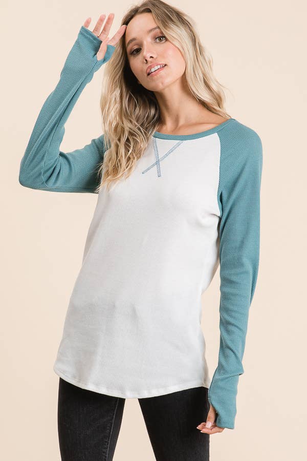 lovely melody - Wholesale T-Shirt - Women's - LMT1232-Thermo Baseball T Shirt18