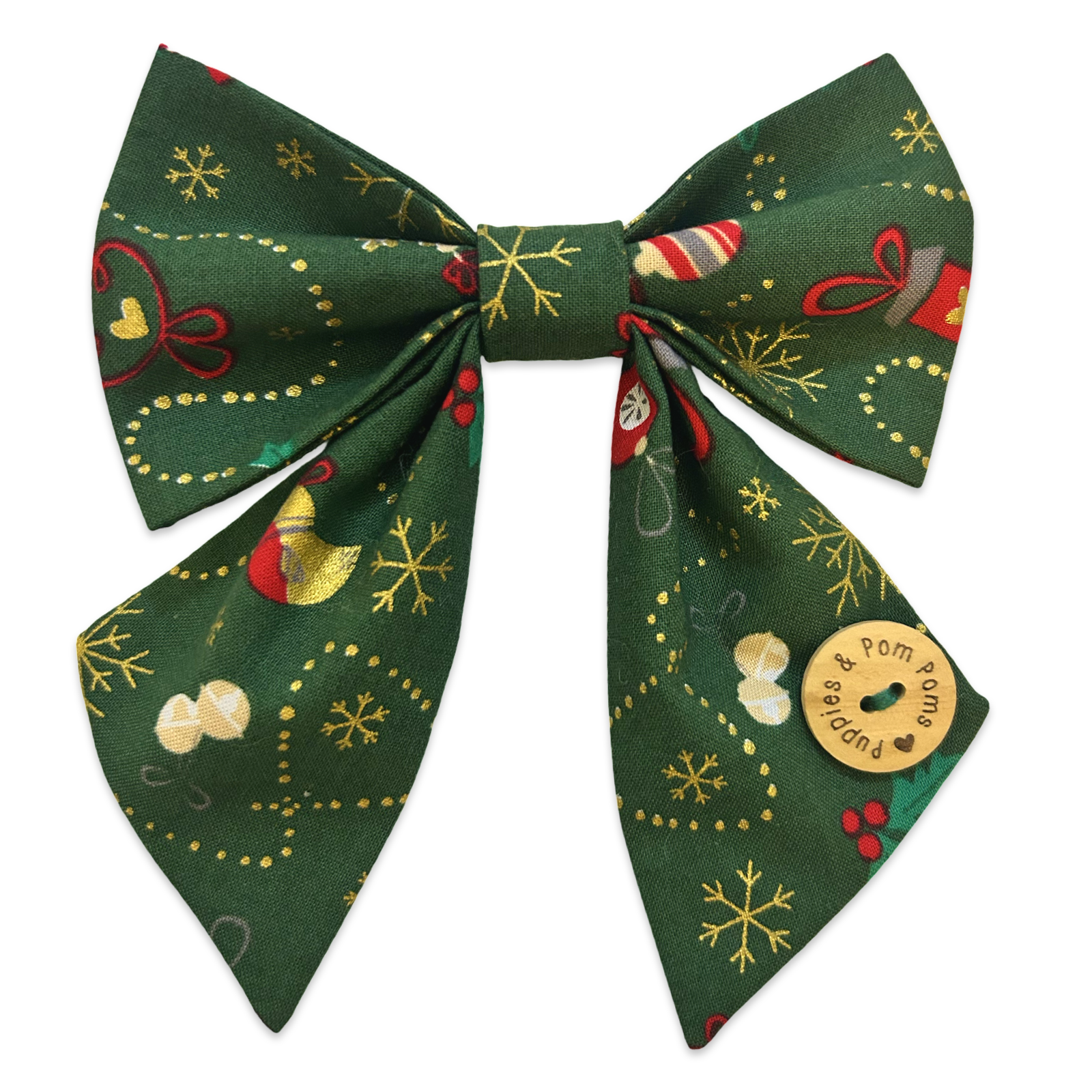 Puppies & Pom Poms - Wholesale Pet Bow Tie - Dog - Handmade Sailer Bow - Christmas Baubles & Berries0