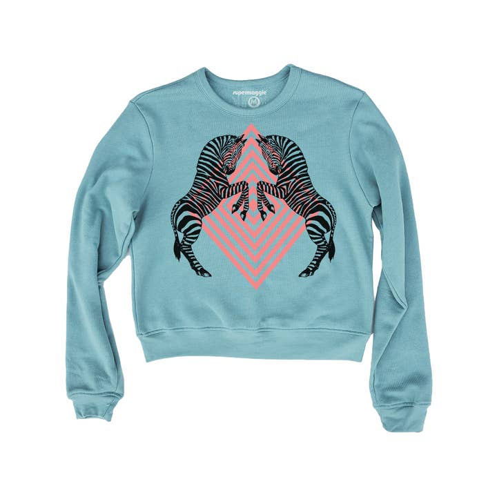 Supermaggie @ Faire - Wholesale Graphic Sweatshirt - Women's - Zebras Sabrina Sweatshirt1