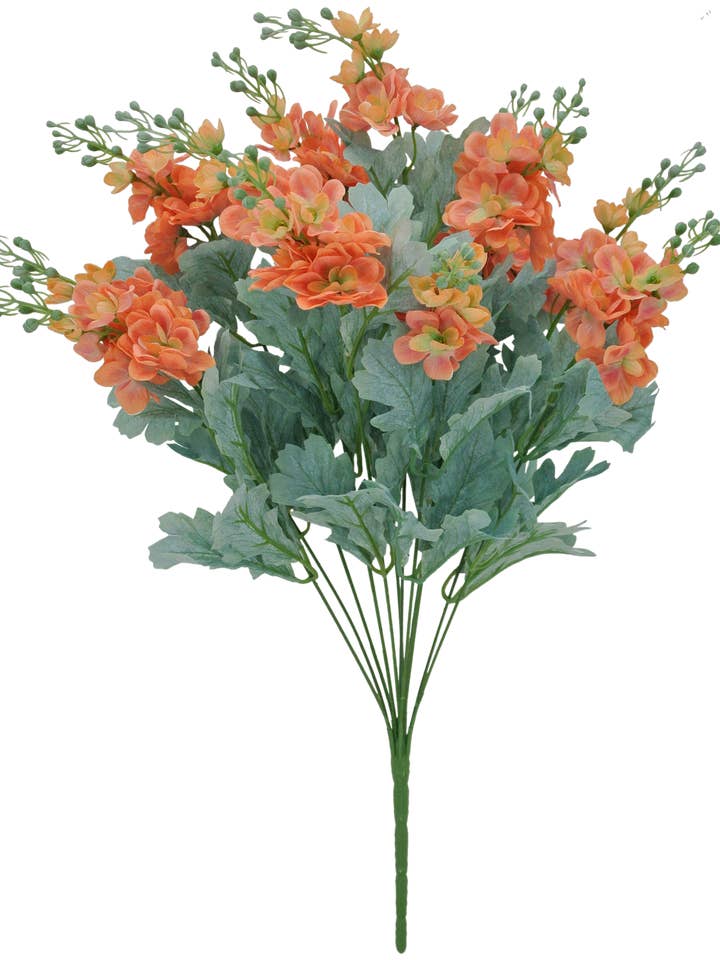 24 IN ORANGE DELPHINIUM BUSH X 12 - 84296-OR for wholesale by General Wholesale Inc