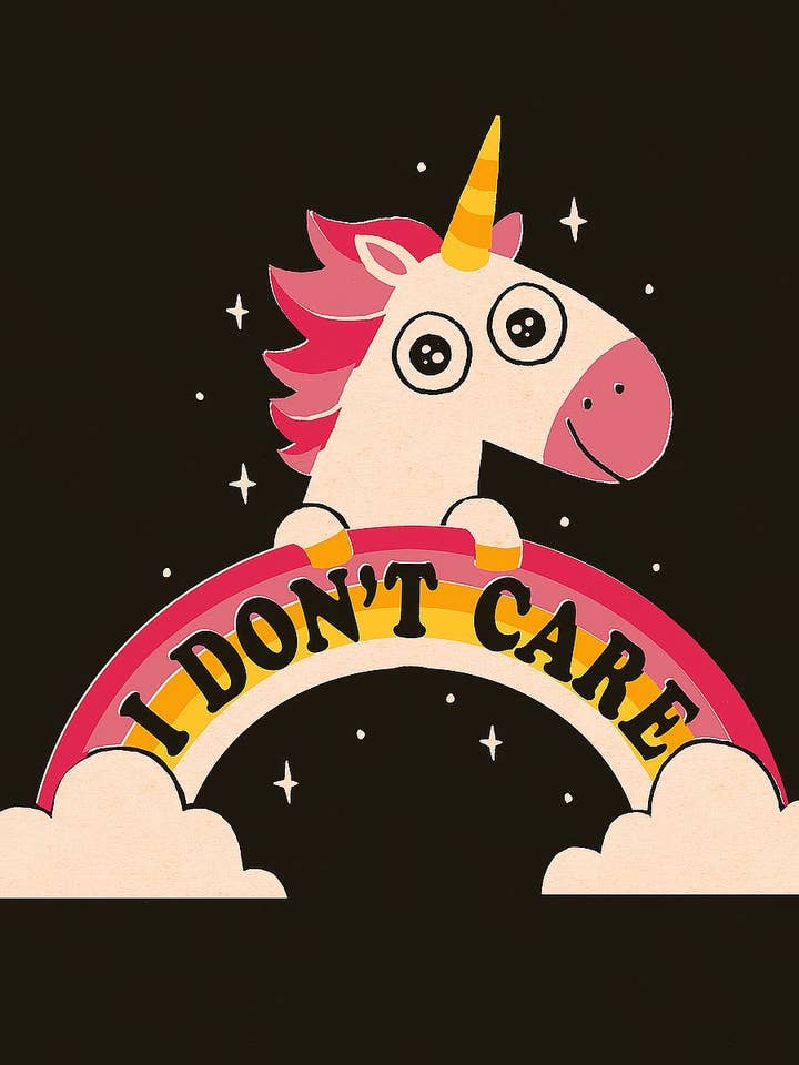 „Unicorn Don't Care” - Wanddecoratie met canvasprint voor wholesale door Image Conscious, LLC