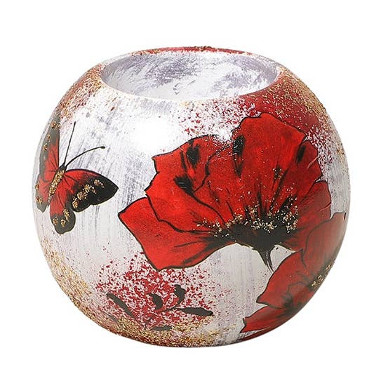 Portacandele in Ceramica Farfalla e Papavero Acapulco per la vendita all'ingrosso da parte di Socadis