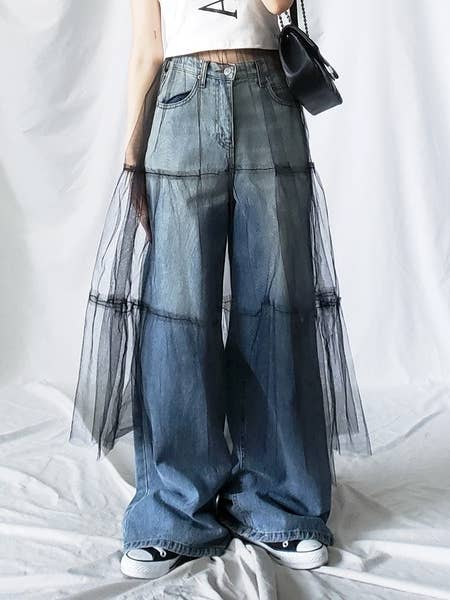 Rosa Clothing - Wholesale Skirt - Women's - Trendy Elasticated Waist Overlay Layered Mesh Skirt