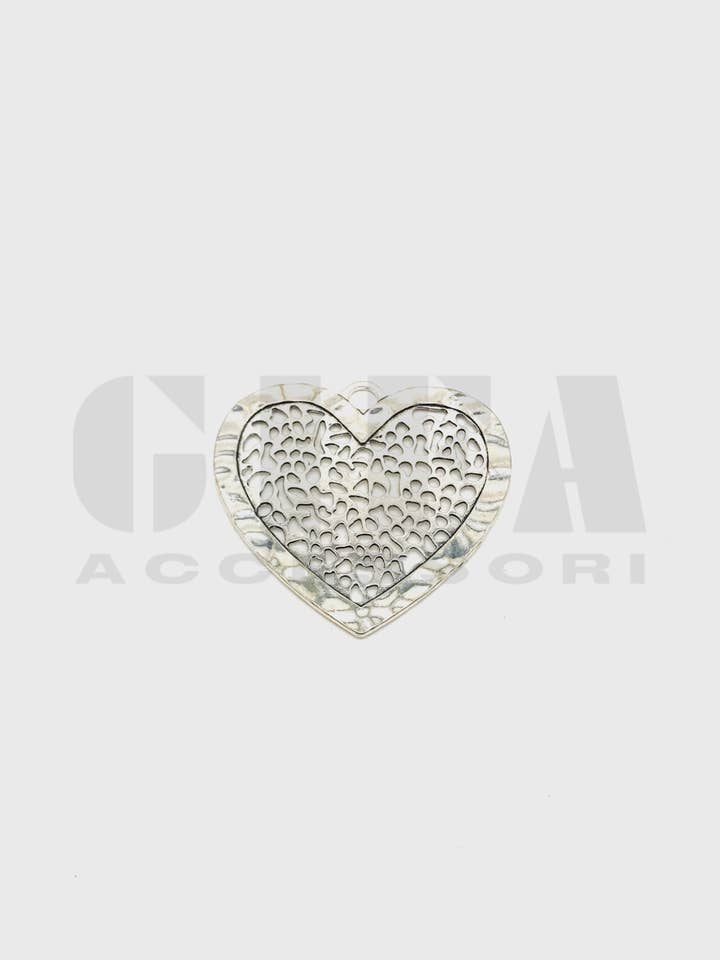 Heart pendant with cut-out design nickel art 19195 for wholesale by Gifa Accessori