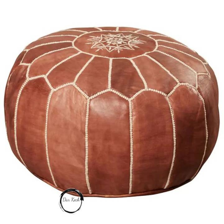 DarKech - Wholesale Pouf - Amazing Round Ottoman Pouffe Moroccan leather pouf2