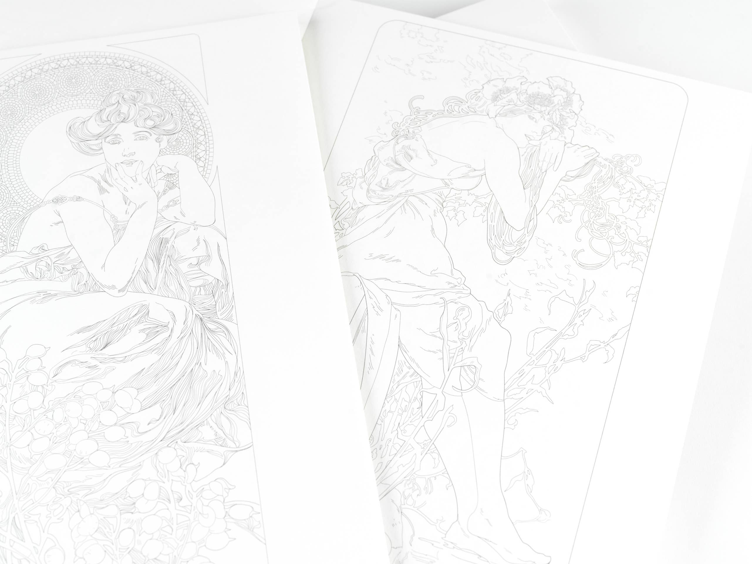 Pepin Press - Vente Livre de coloriage – adulte - Cahier de coloriage pour artistes Alphonse Mucha2