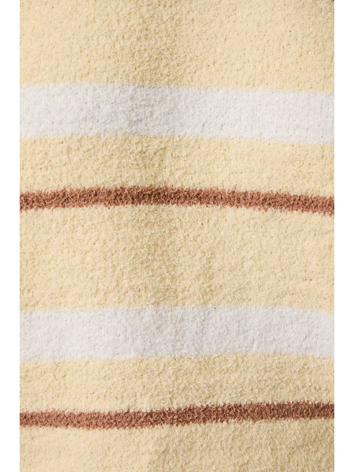 LE LIS - Vente Ensemble de vêtements d'intérieur – femme - Haut en tricot à rayures à manches longues avec pantalon en tricot à jambes larges17