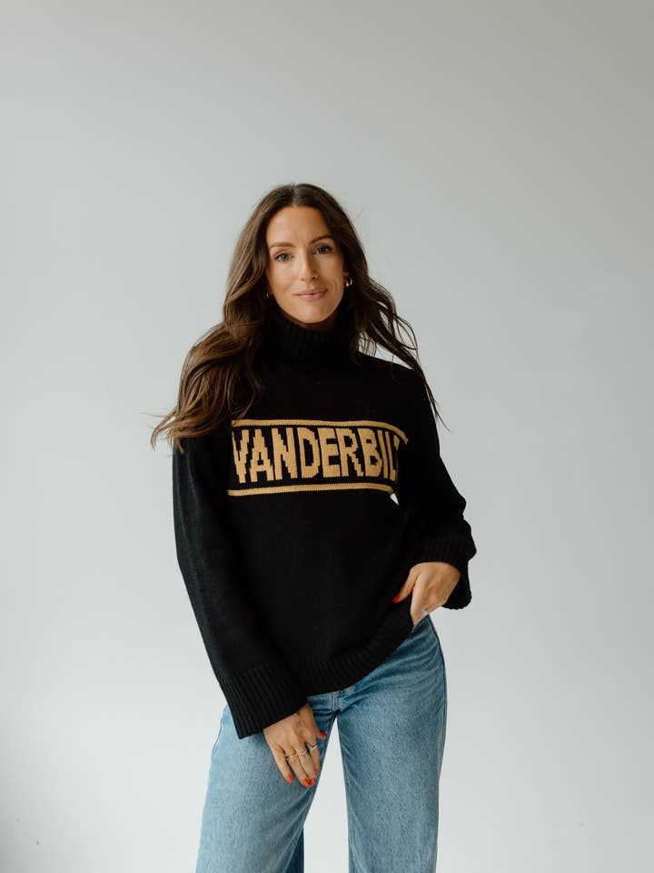 Vanderbilt Eisenbahn Pullover mit gerolltem Rollkragen für den Großhandel von Gameday Social Apparel Co.®