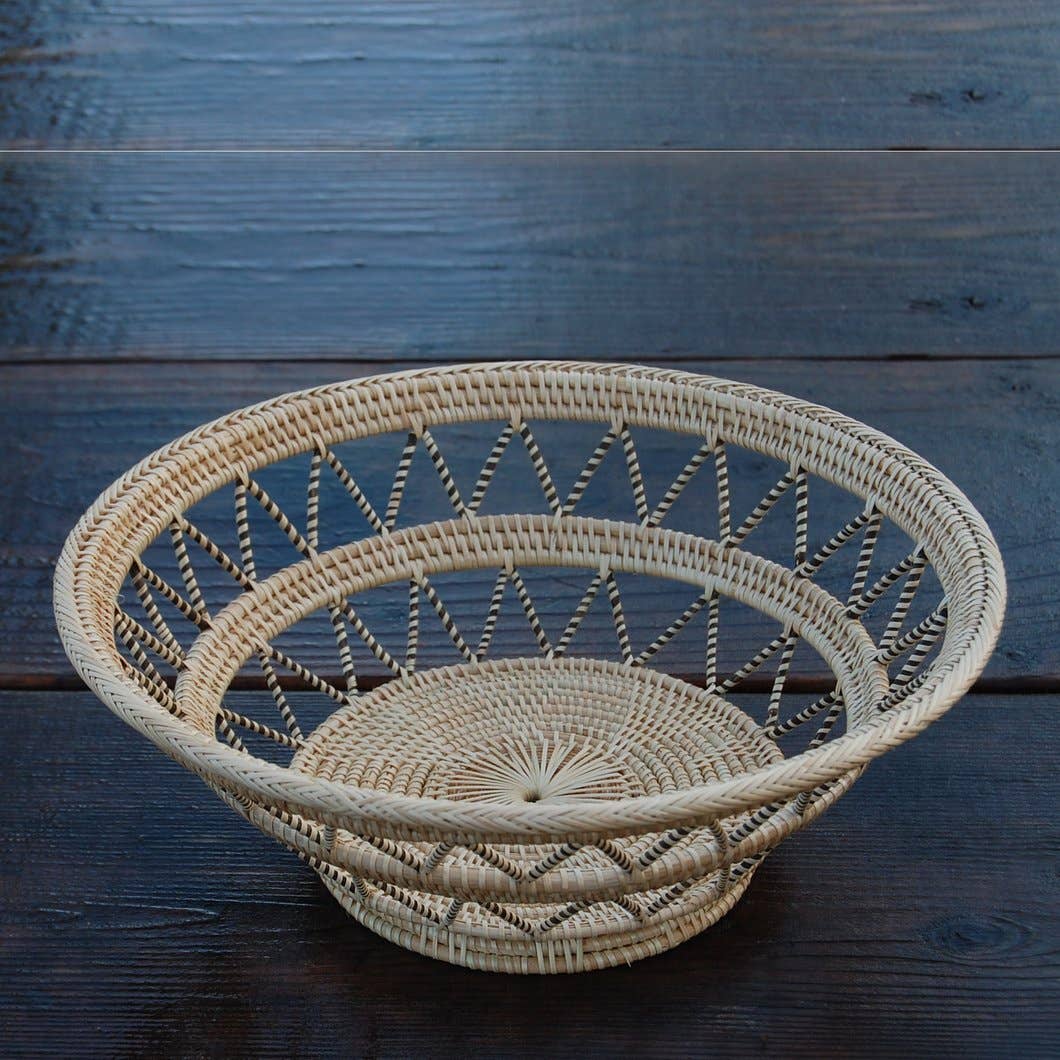 Baskets of Cambodia - Wholesale Fruit Basket - Round Sustainable Fairtrade Handmade Fruit Basket Bowl1