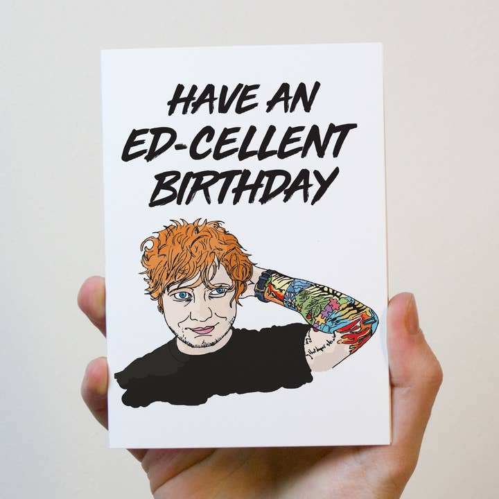 Biglietto di compleanno di Ed Sheeran per la vendita all'ingrosso da parte di Freckle and Specs