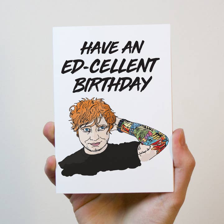 Carte d'anniversaire Ed Sheeran pour la vente par Freckle and Specs