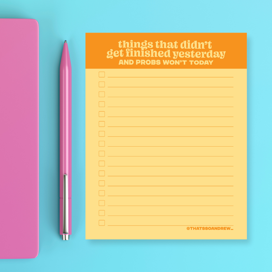 That’s So Andrew - Wholesale Notepad - Things From Yesterday  - Snarky & Funny Notepad1