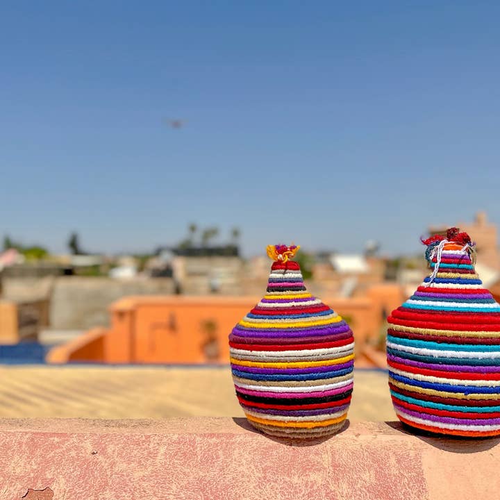 SOUK in the CITY – wholesale Basket – Berber Baskets STRIPED - mix6