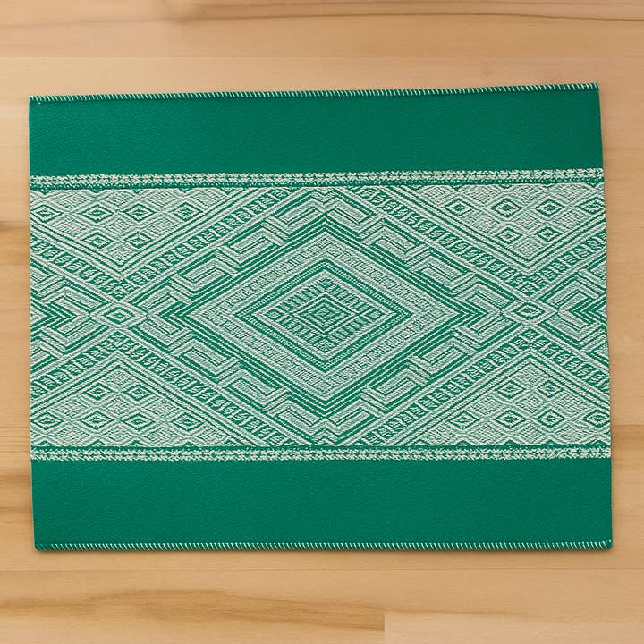 Fennco Styles - Wholesale Placemat - Woven Diamond Pattern Cotton Blend Placemat - 5 Colors 4