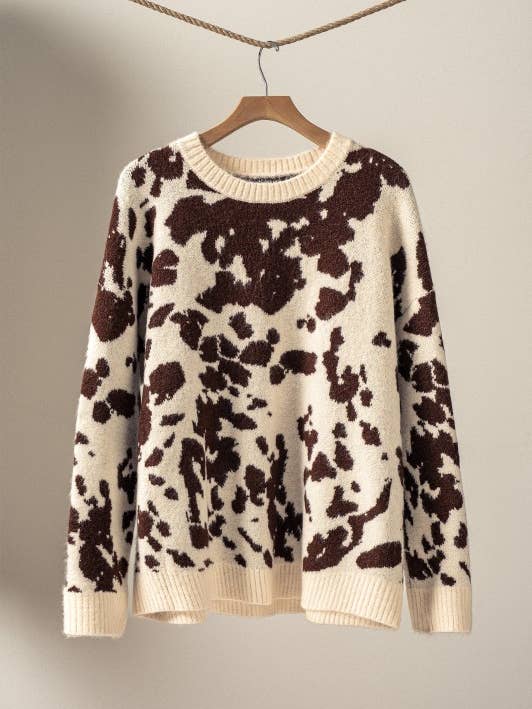 Kuhflecken Western Stricktop - Boho-Camo-Stil für den Großhandel von Heyday