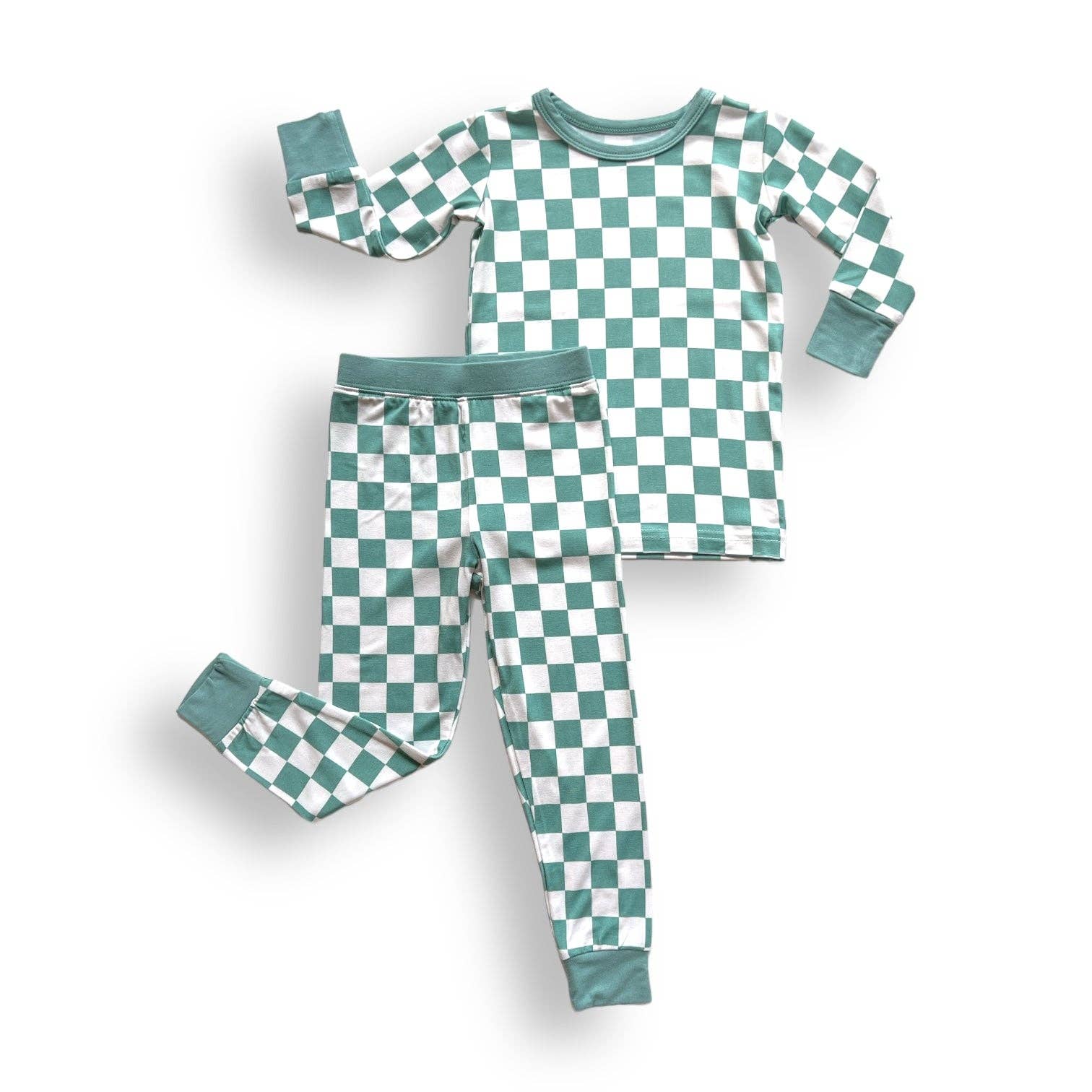 millie + roo LLC - Wholesale Sleepwear Set - Kids - LONG SLEEVE 2 PIECE SETS- Sage Check1