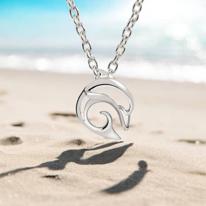 Collana "Flipper" Delfino – Collezione Mini Sterling - Argento per la vendita all'ingrosso da parte di Big Blue by Roland St John