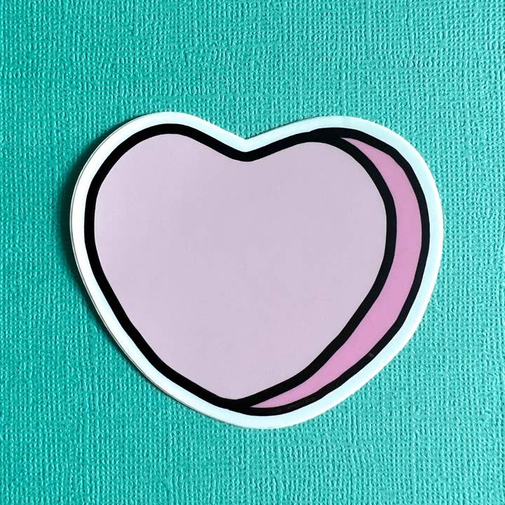 Marshmallow Heart Sticker for wholesale by hollymarshmallow