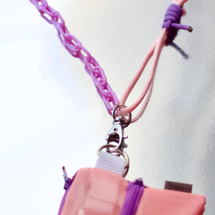 Adjustable Key Chain or Bag Strap - Rose et parme for wholesale by Pikto3000