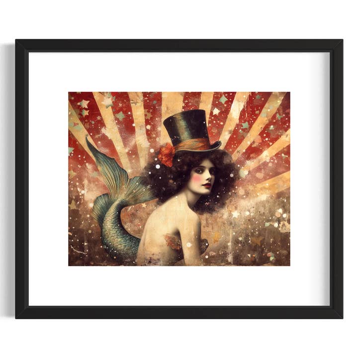 Salty Alyce – wholesale Art print – Vintage Mermaid Retro Circus Poster Print 48RD1
